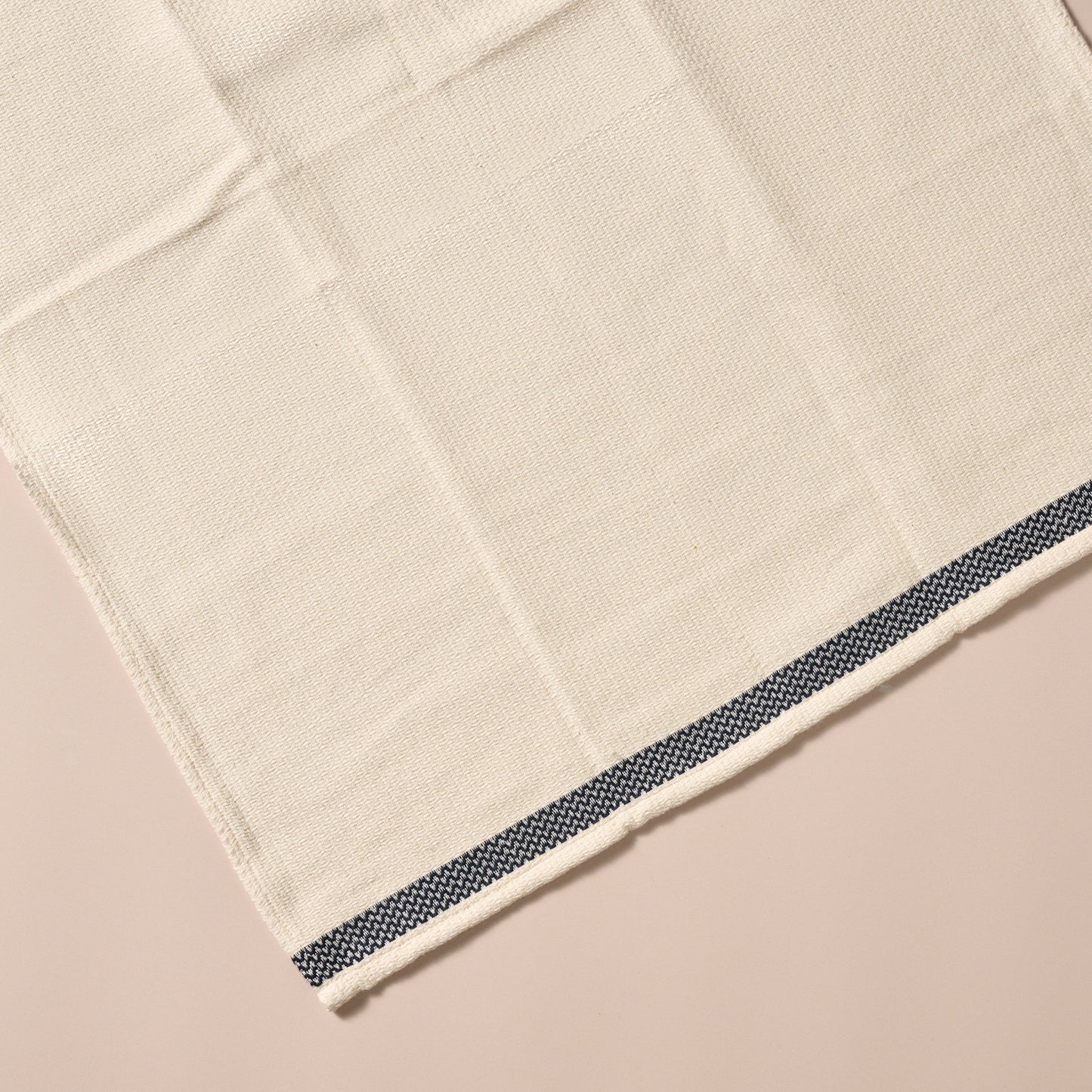 Tea towels s/2 striped cotton 26x19 cream/black