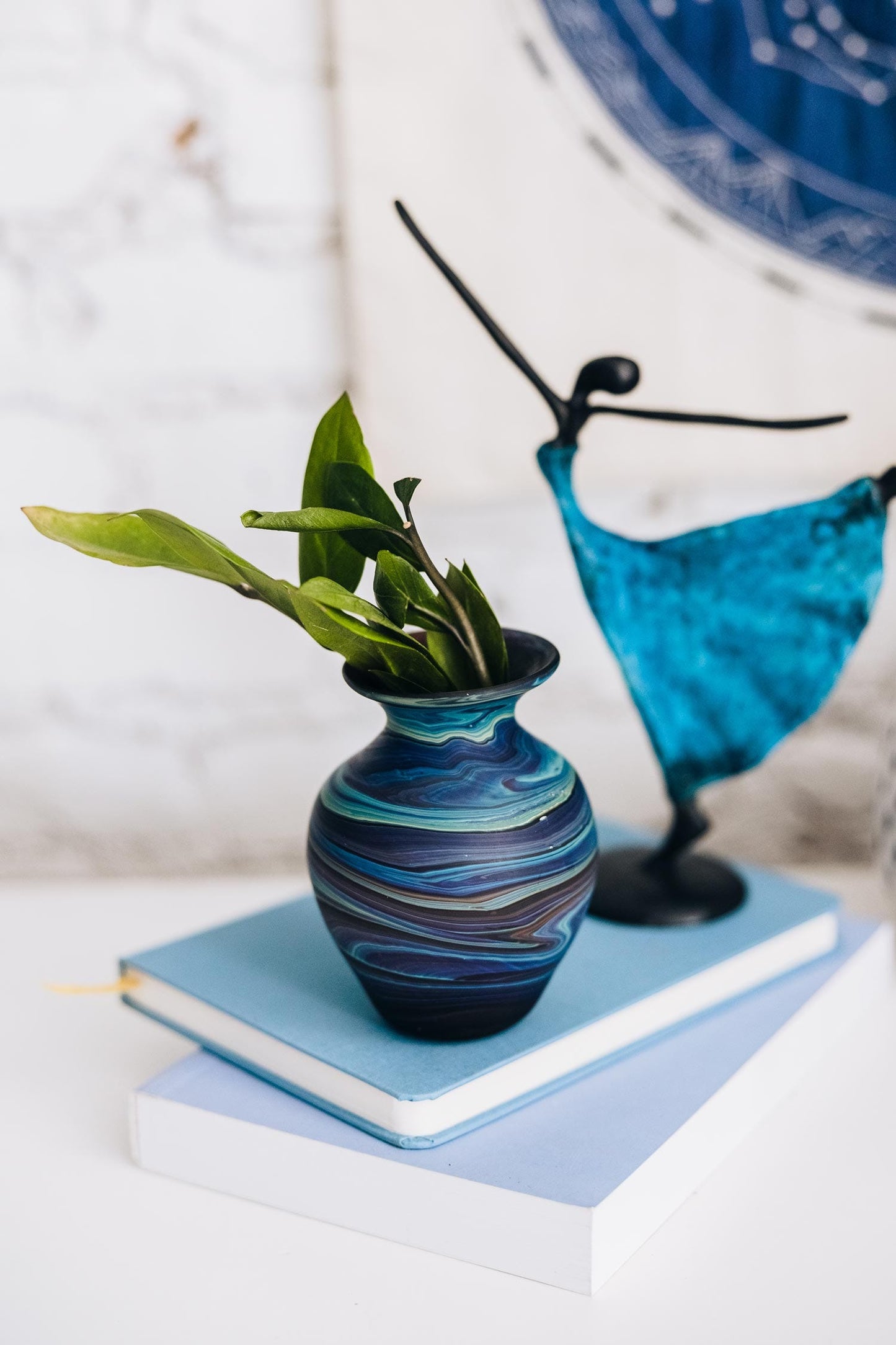 Vase bud Phoenician glass 4.5H