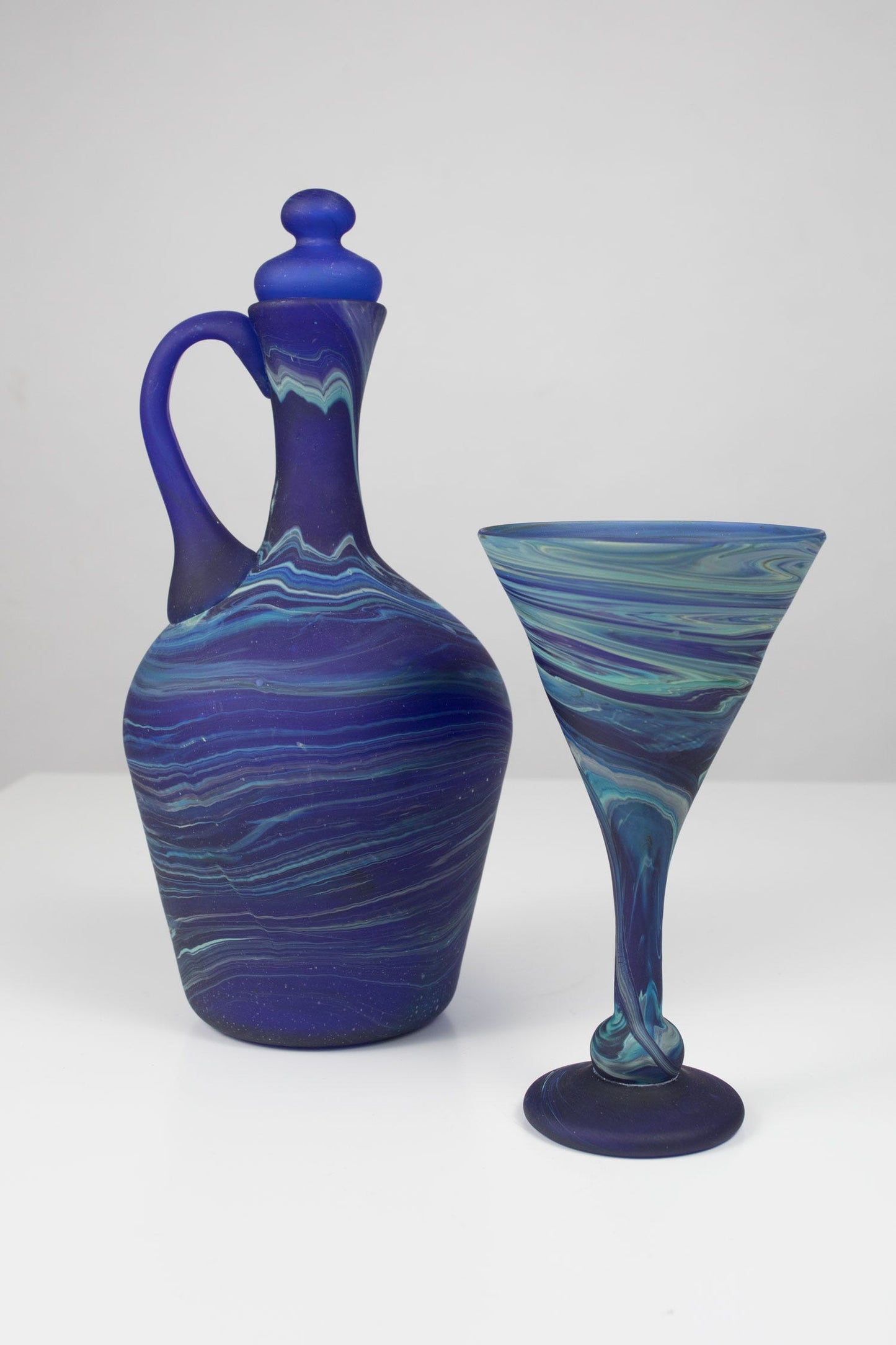 Goblet Phoenician glass M/2 4Dx5 blue/green/purpl