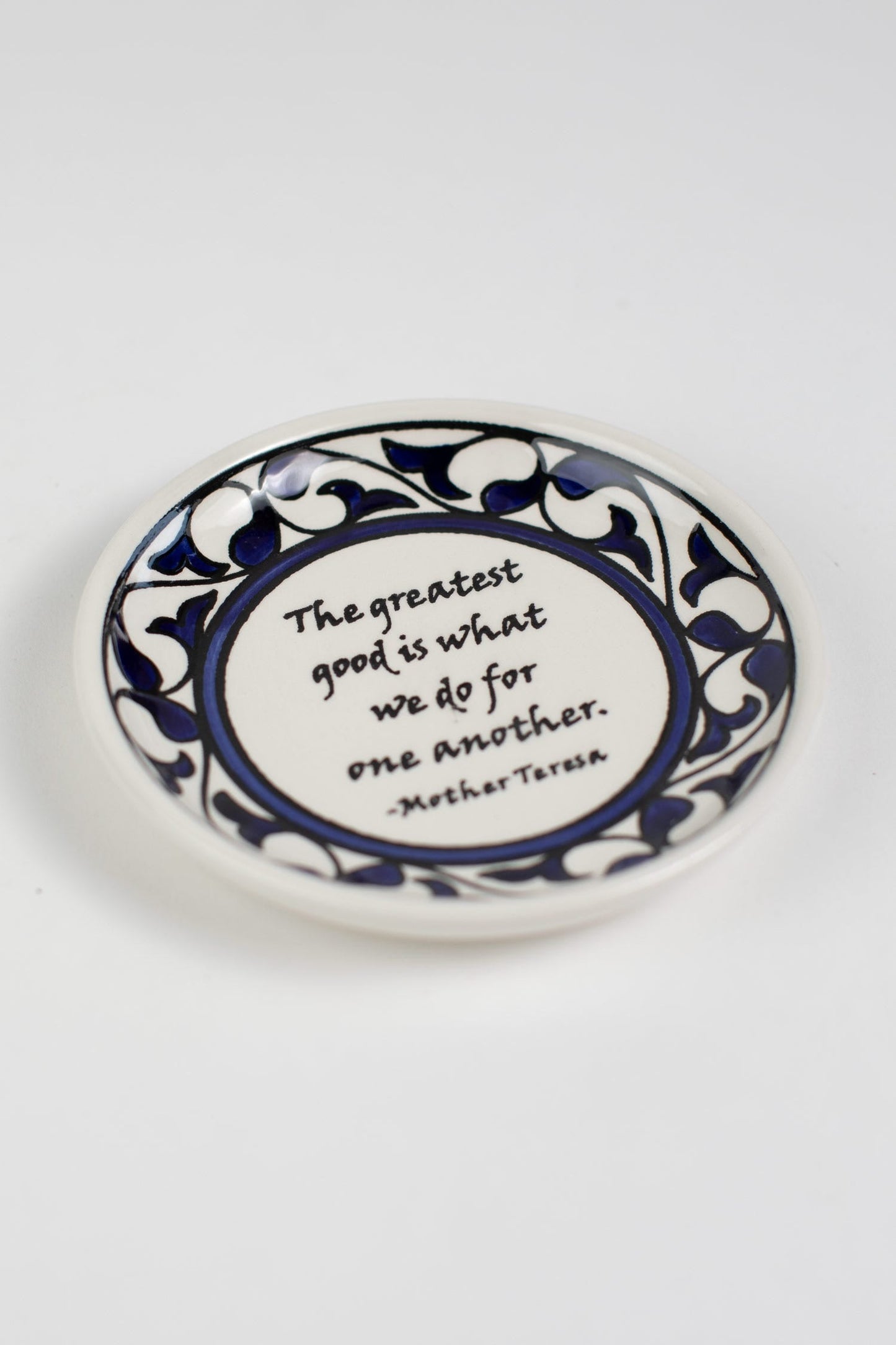 Dish Greatest Good quote M/2 ceramic 5D blue/white