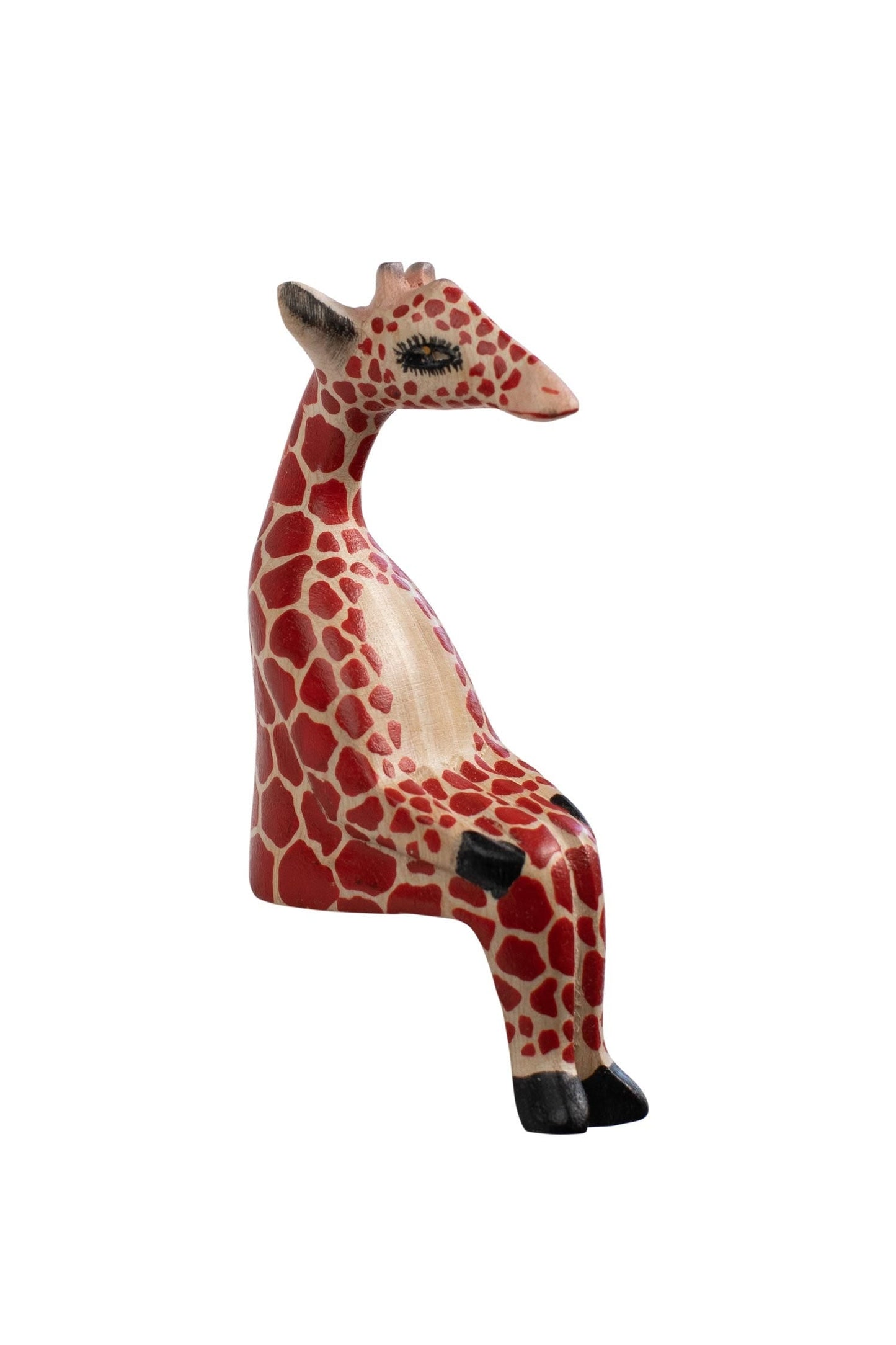 Giraffe mini shelf sitter M/2 wood 4H nat/red/blk