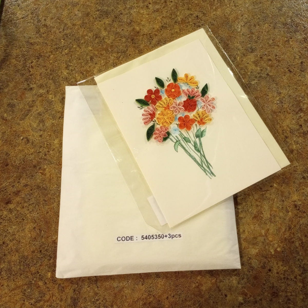 Card quilled wildflower bouquet M/3 5x7 crm/multi