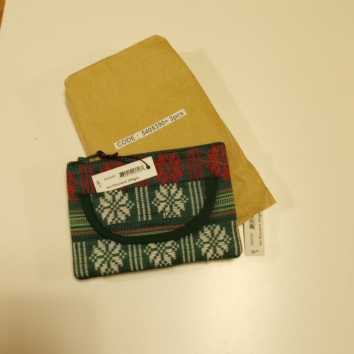 Coin purse jacquard M/3 Polyester 5x3.5 green/asst