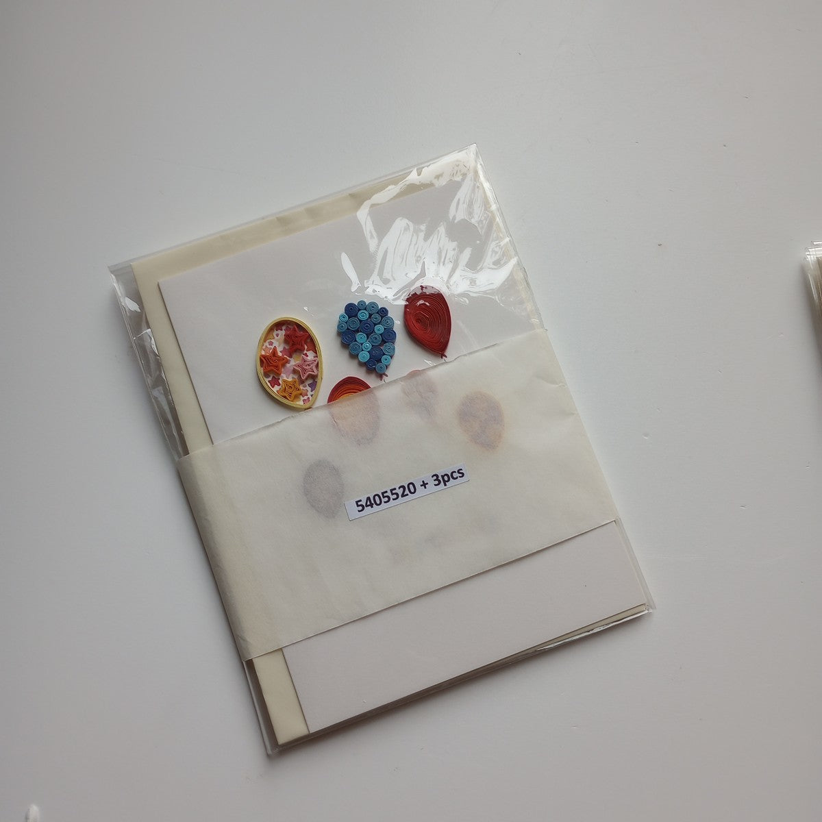 Card quilled birthday ballons M/3 ppr 5x6.5 multi