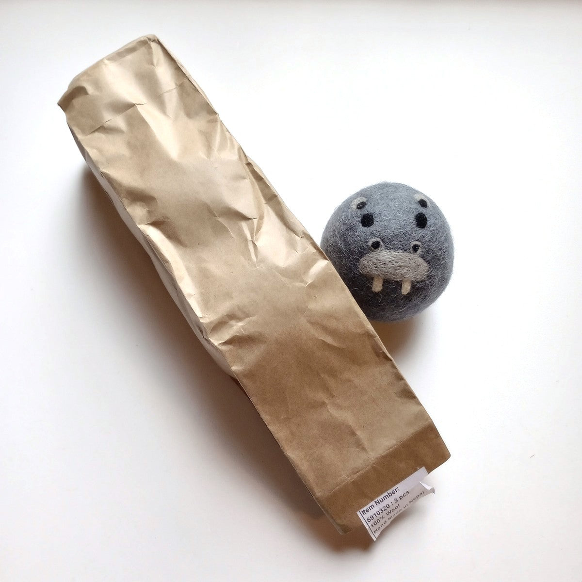 Dryer ball hippo M/3 3D gray/black