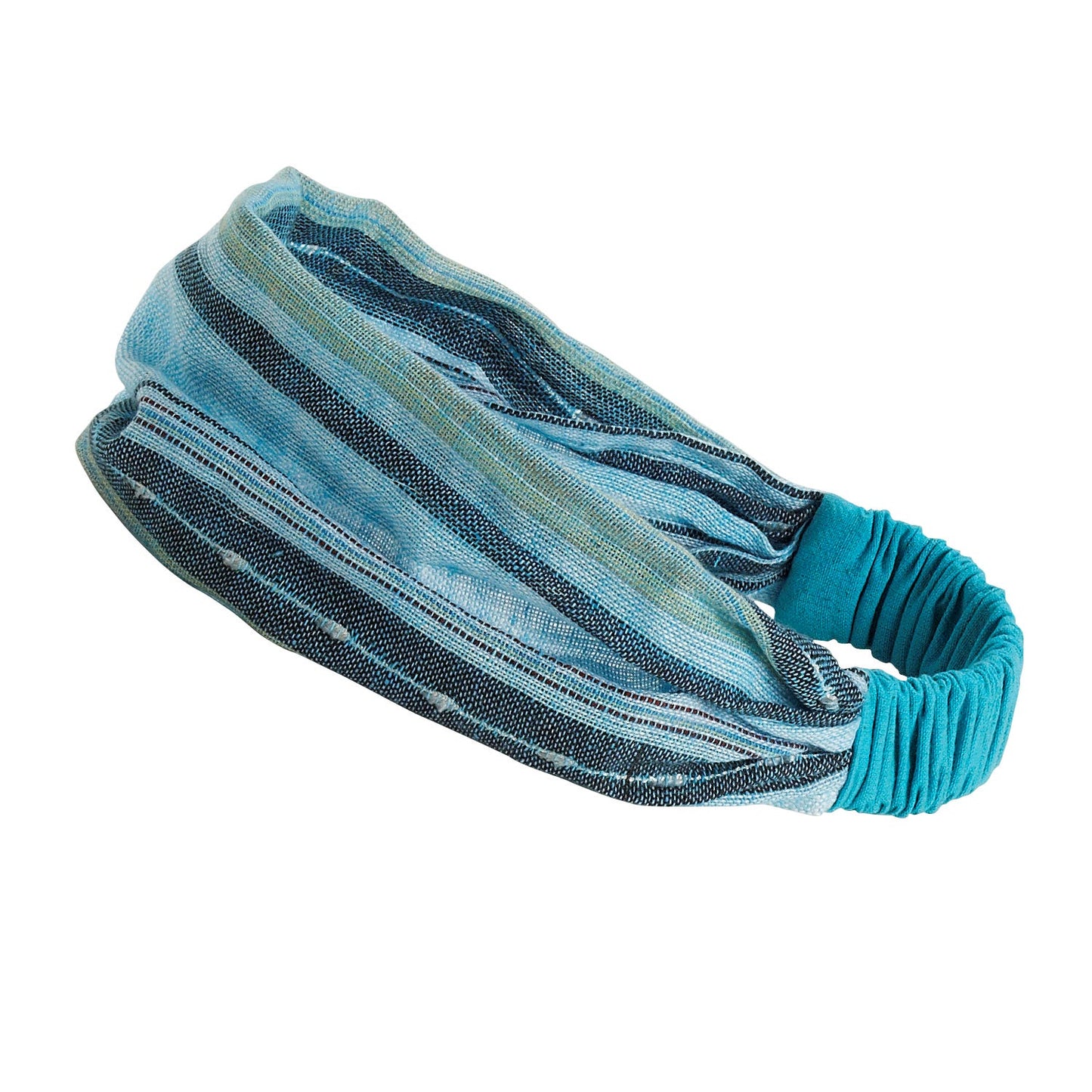 Headband stripes cotton 7W blue