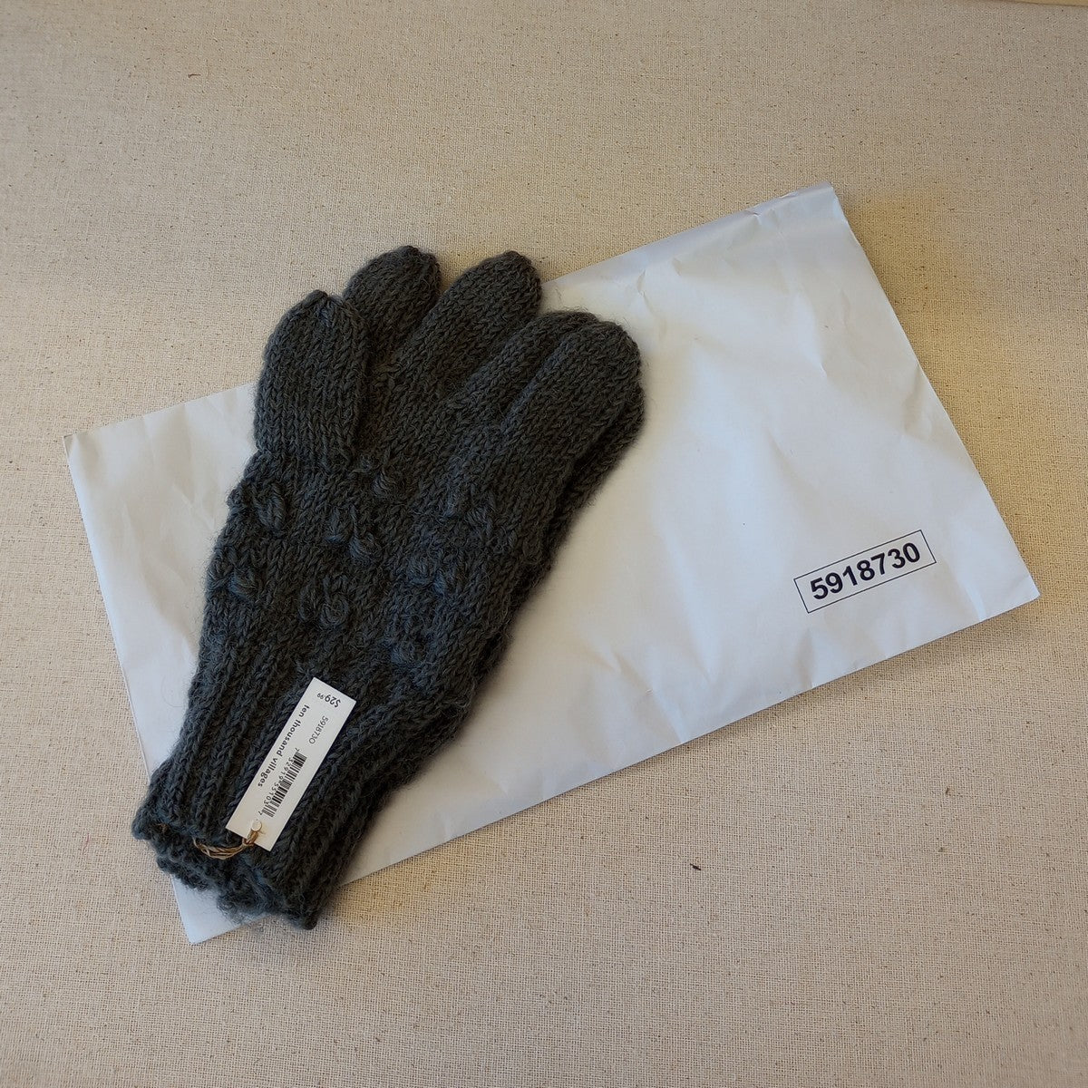 Gloves knobby wool 9L charcoal
