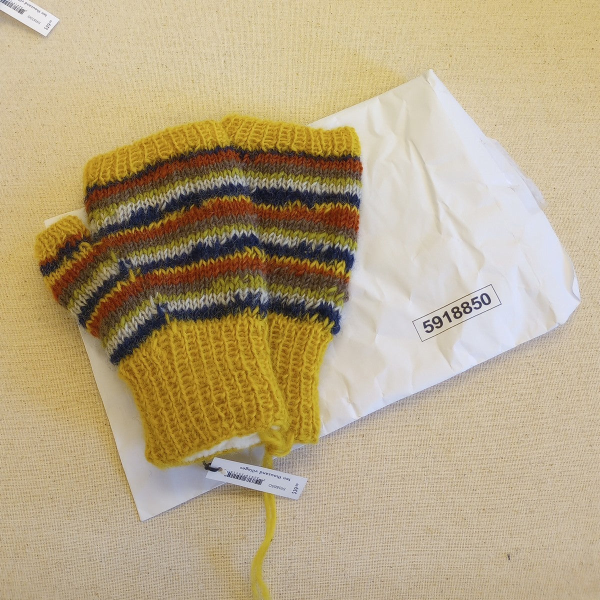 Wrist warmers lined strps wl/polyester 7L gld/asst