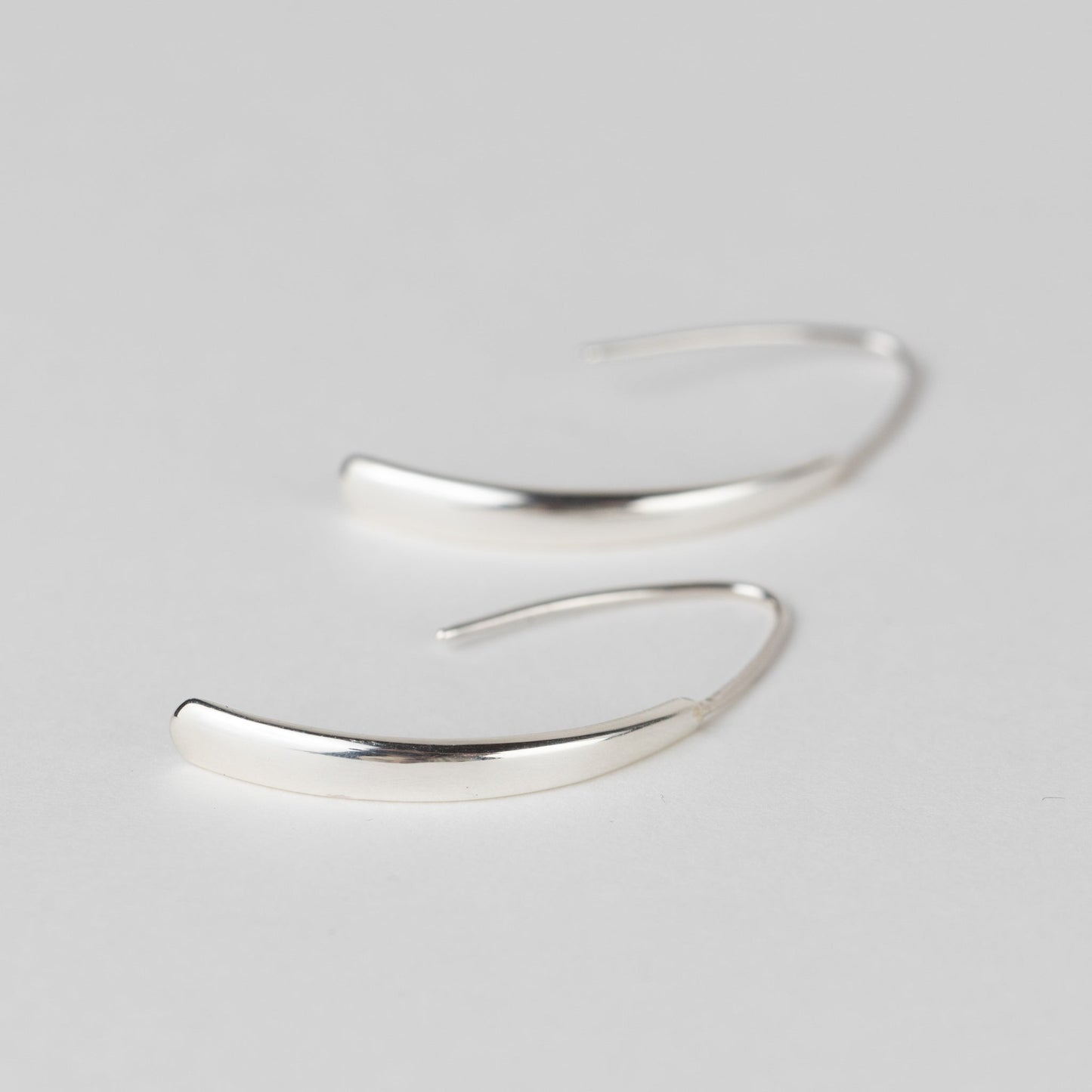 Earrings pull thru teardrop strlg 1.5L silver