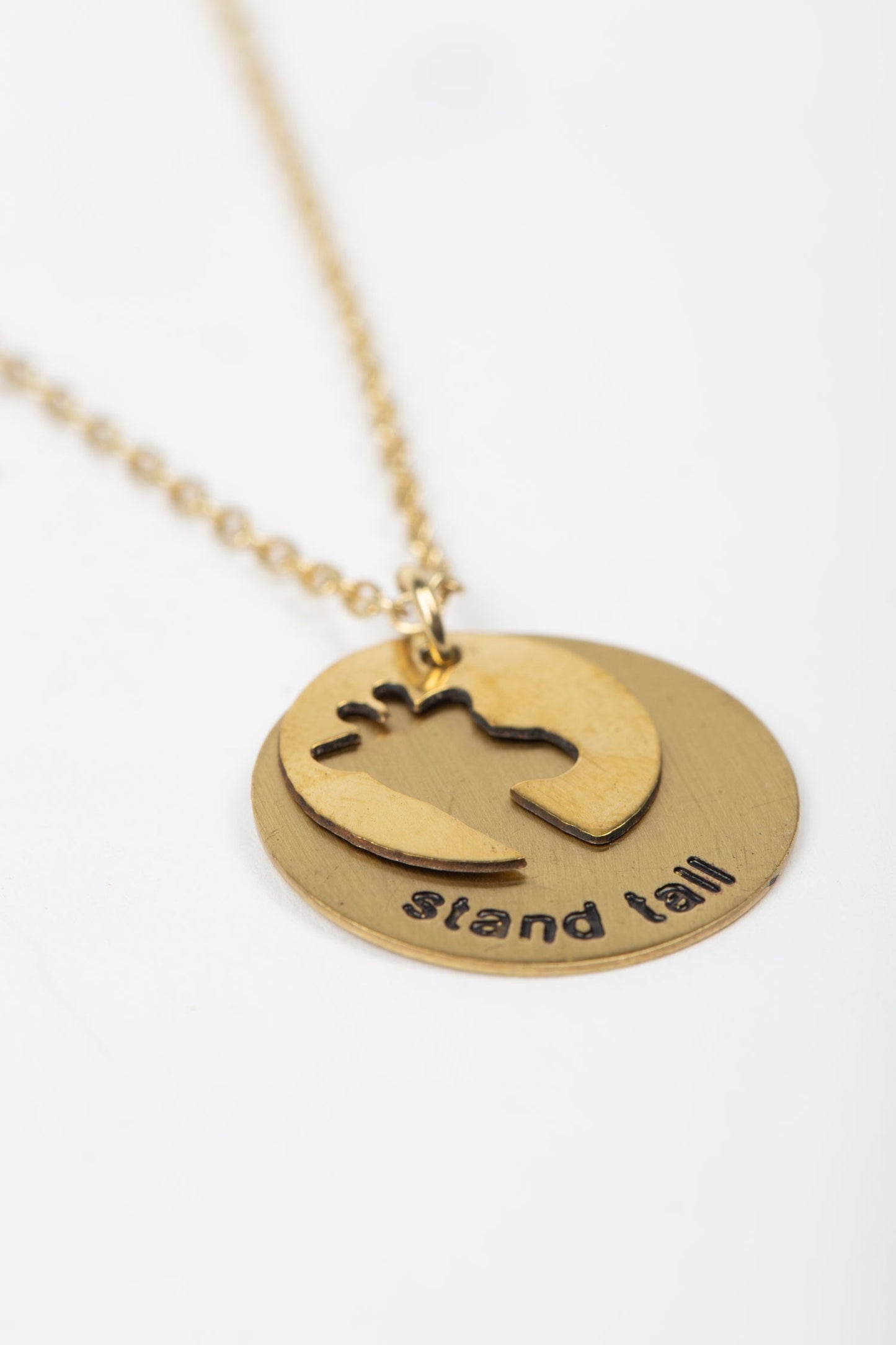 Necklace giraffe STAND TALL pend mtl 17L gld color