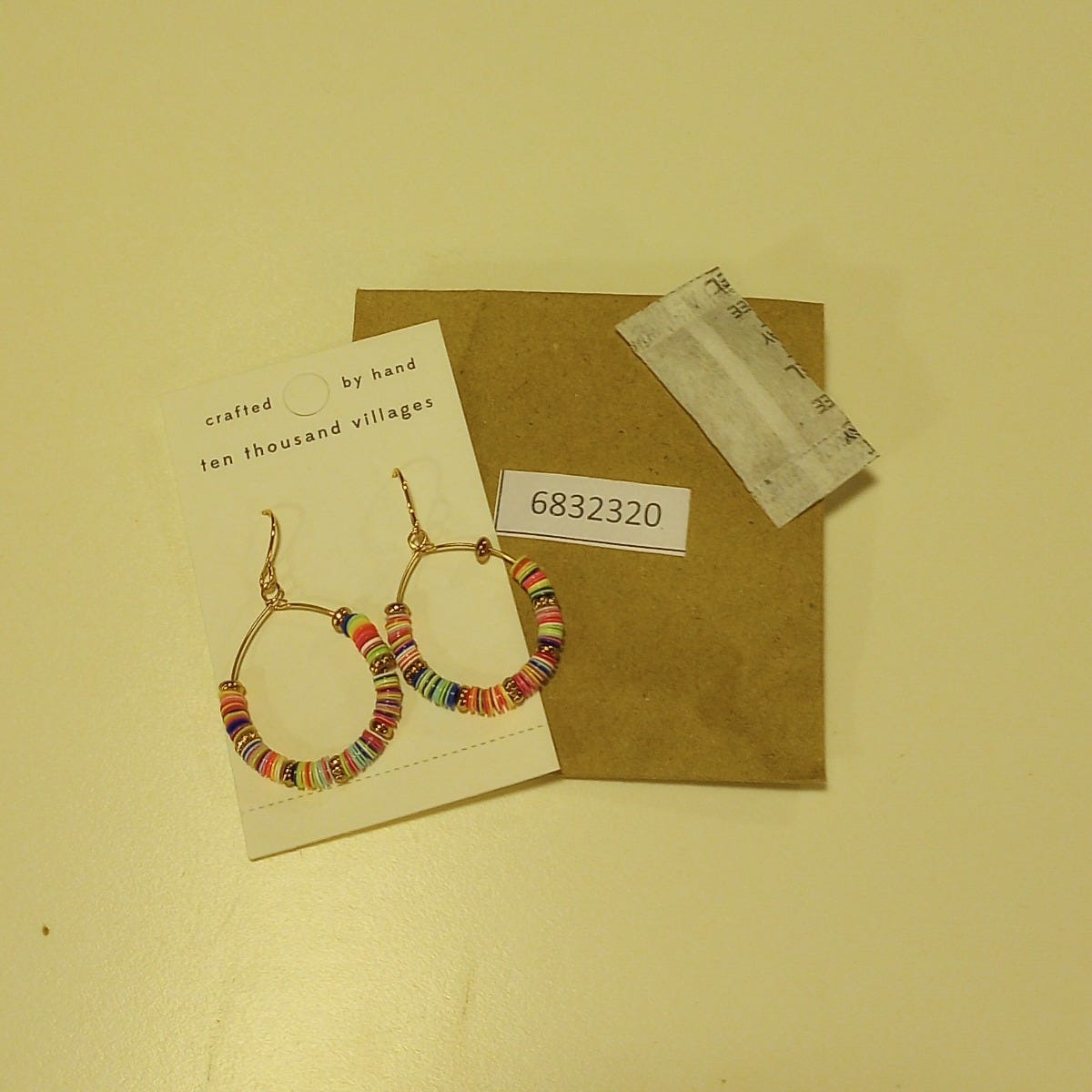 Earrings drop hoop sequins/iron 1.5L multi/gld