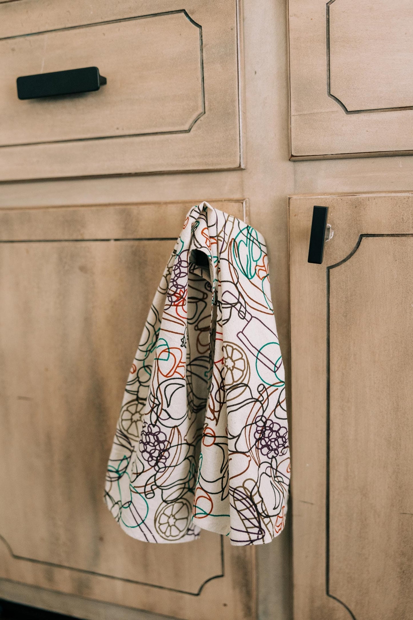 Tea towel vegetables M/3 cotton 18x24 crm/multi