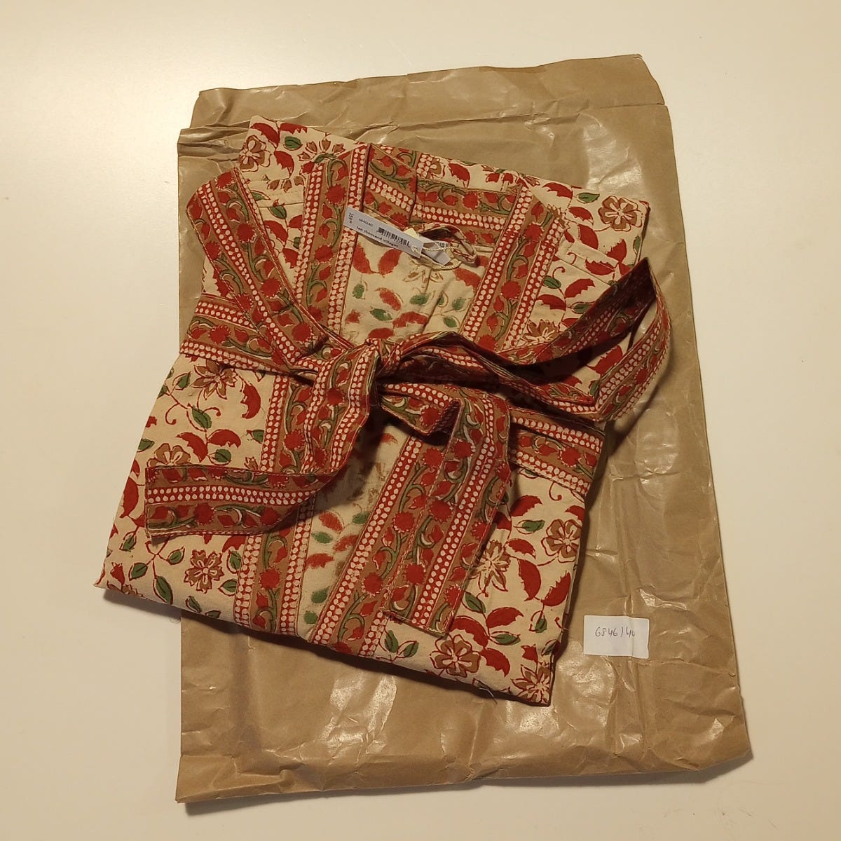 Bathrobe floral New Day cotton 36L rust/olive
