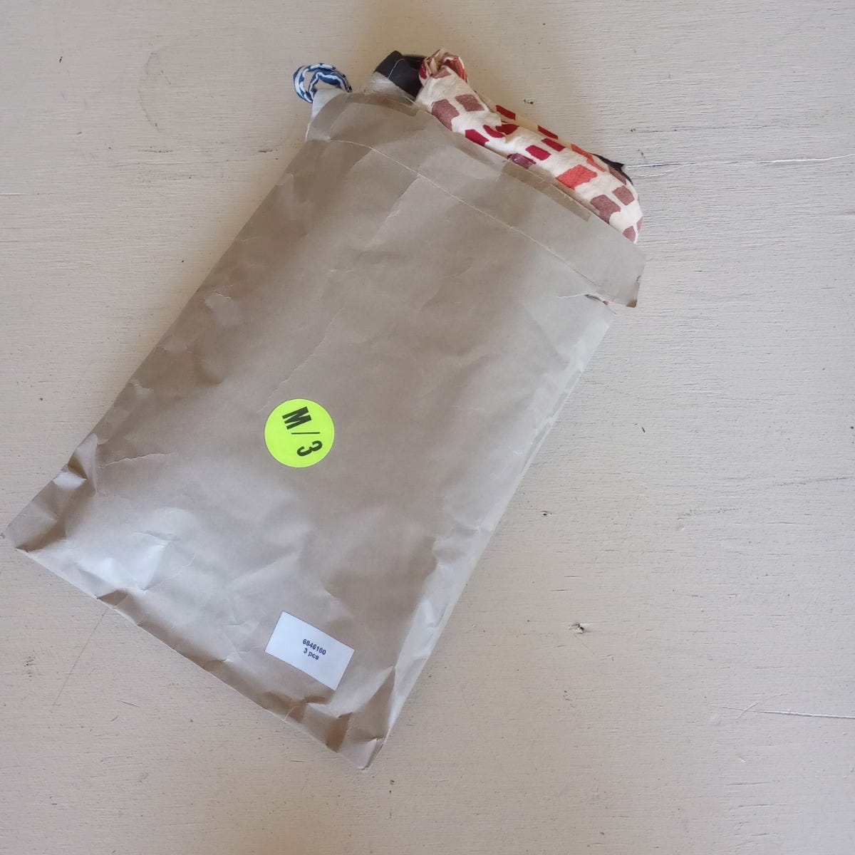 Gift bag drawstring M/3 block print 12Wx15H asst