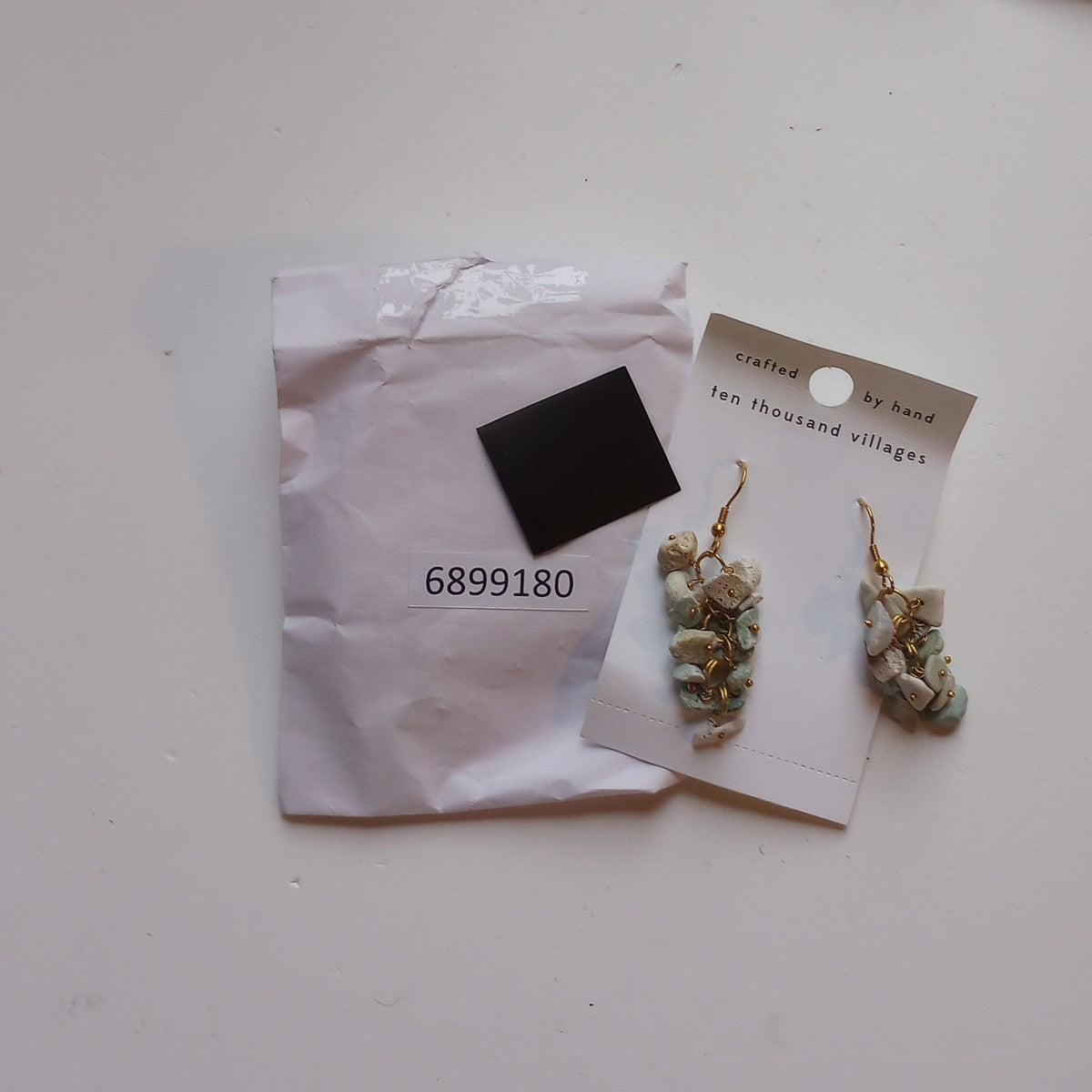 Earrings dngle cluster firoza/turq/br 2L gld/grn