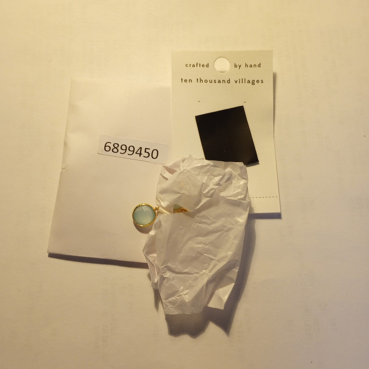 Earrings drop crcl chalcy stn/brass 1L gld/aqua
