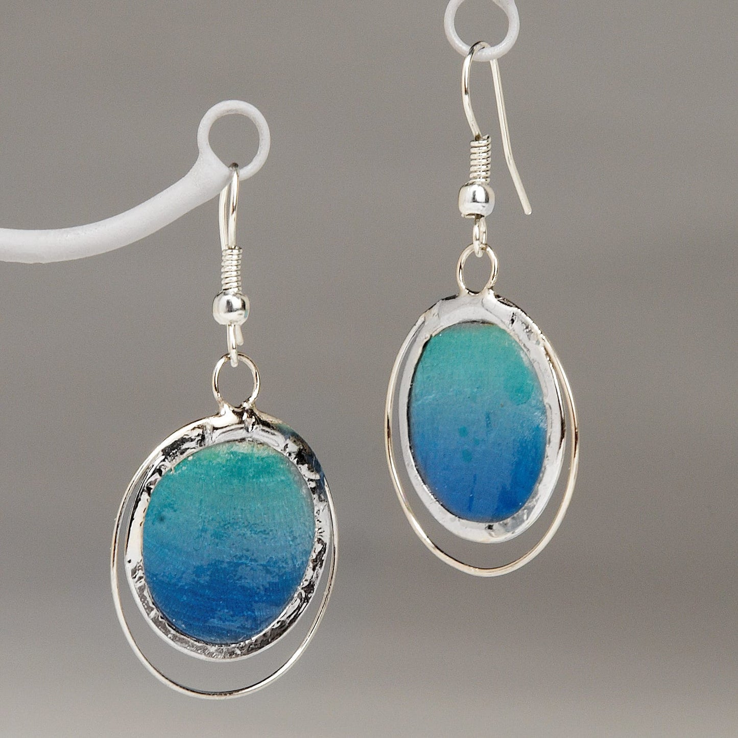 Earrings crcl in crcl cpz/br grn/blu