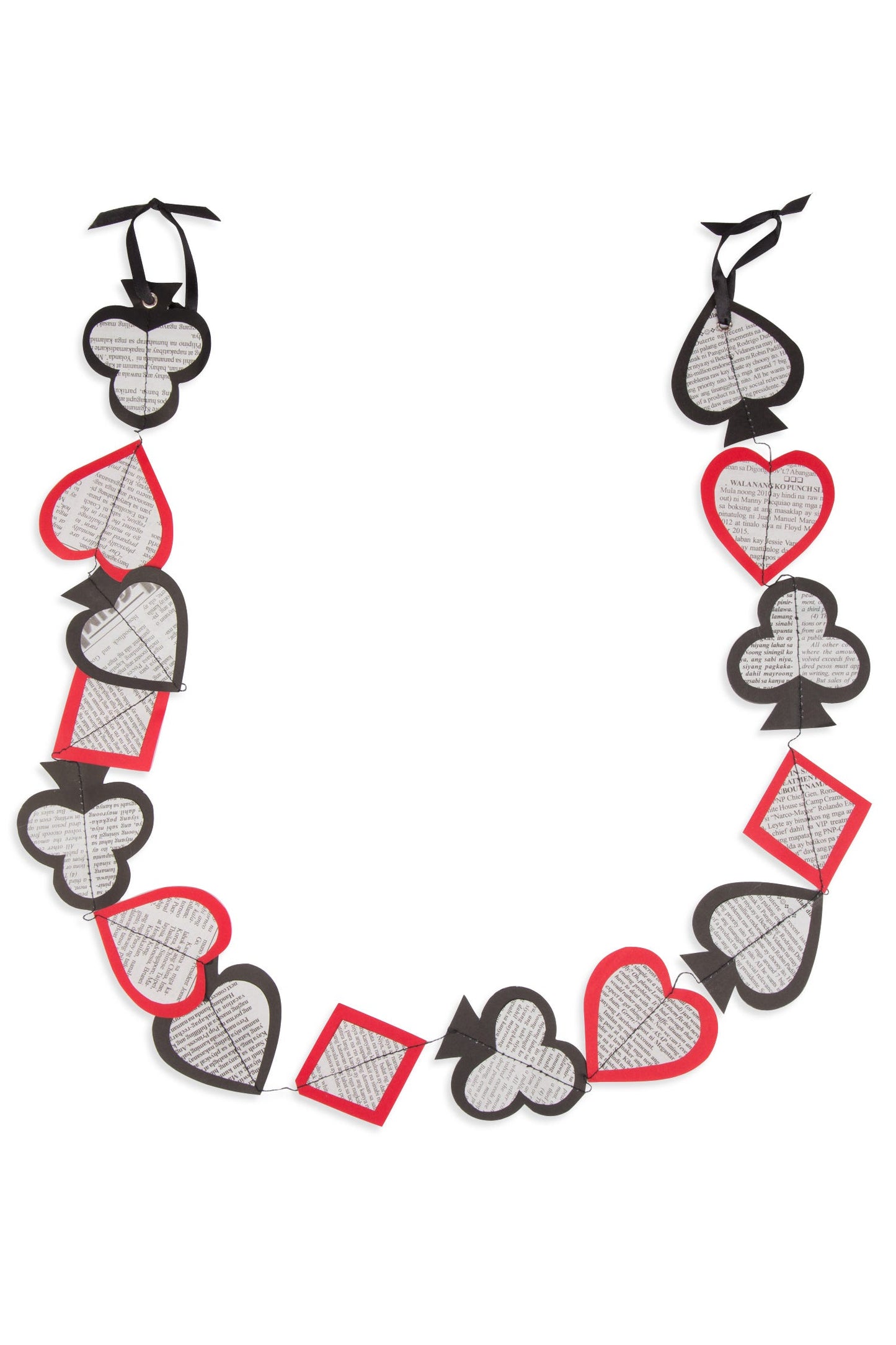 Garland card suit ppr 54L blk/red