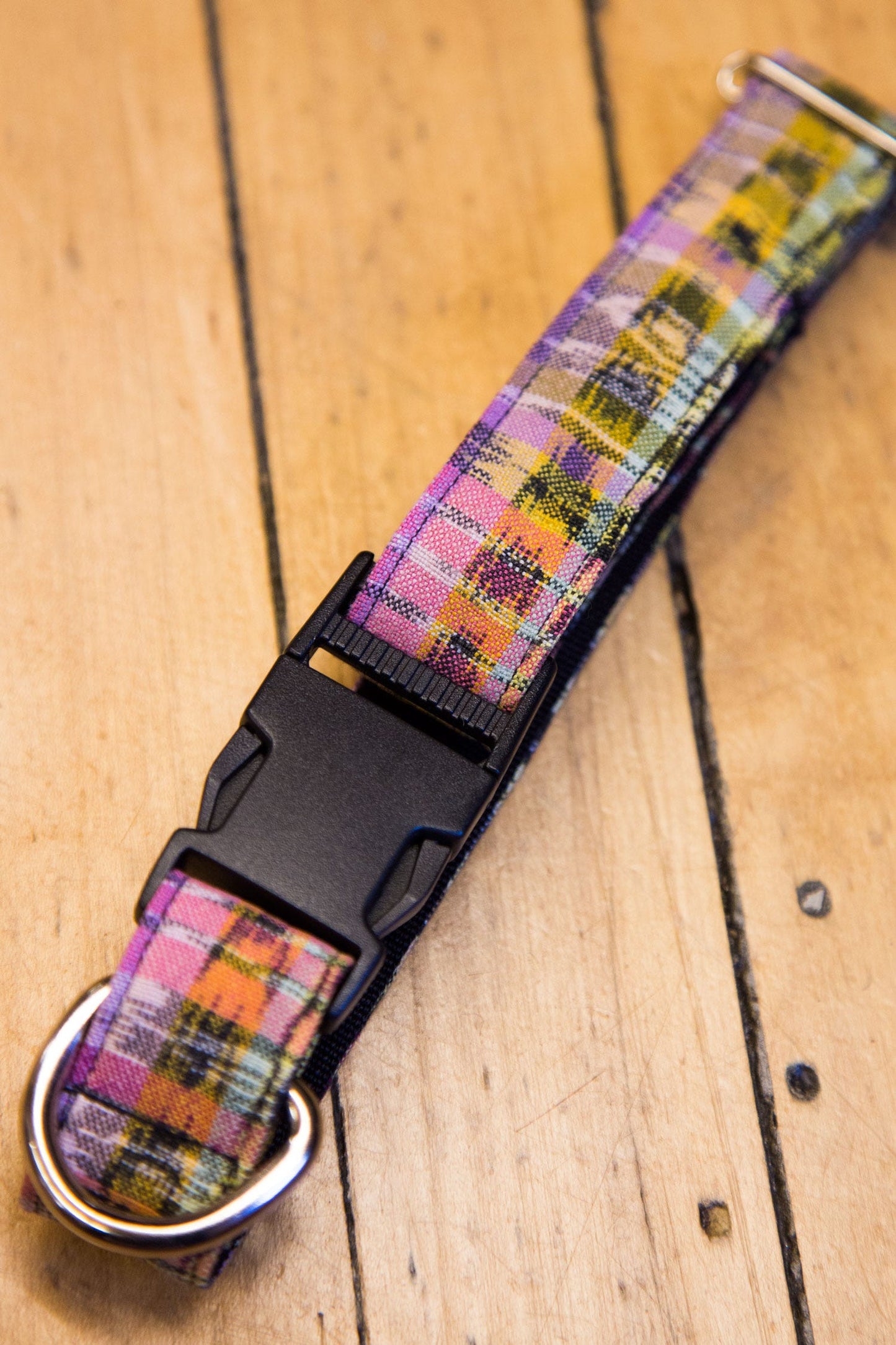 Collar f/dog plaid cotton 20L asst