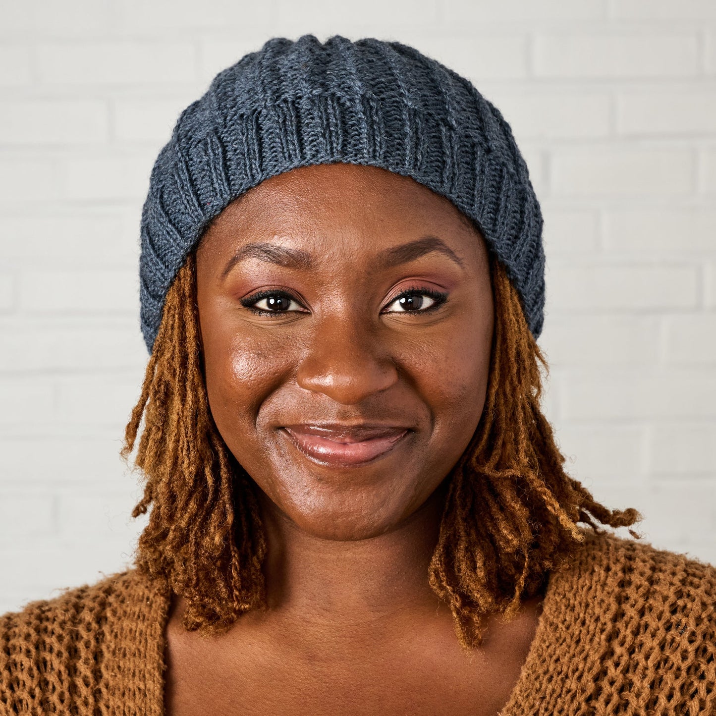 Hat ribbed wool 8L grayish blue