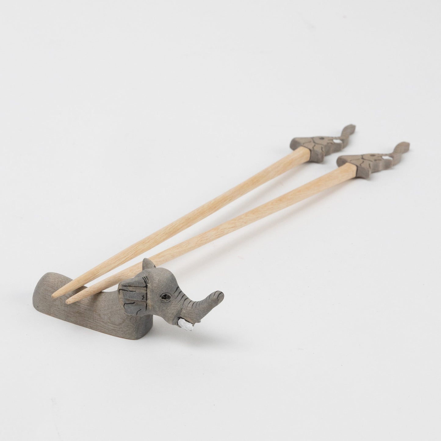 Chopsticks w/rest set elephant M/2 9L gry/nat