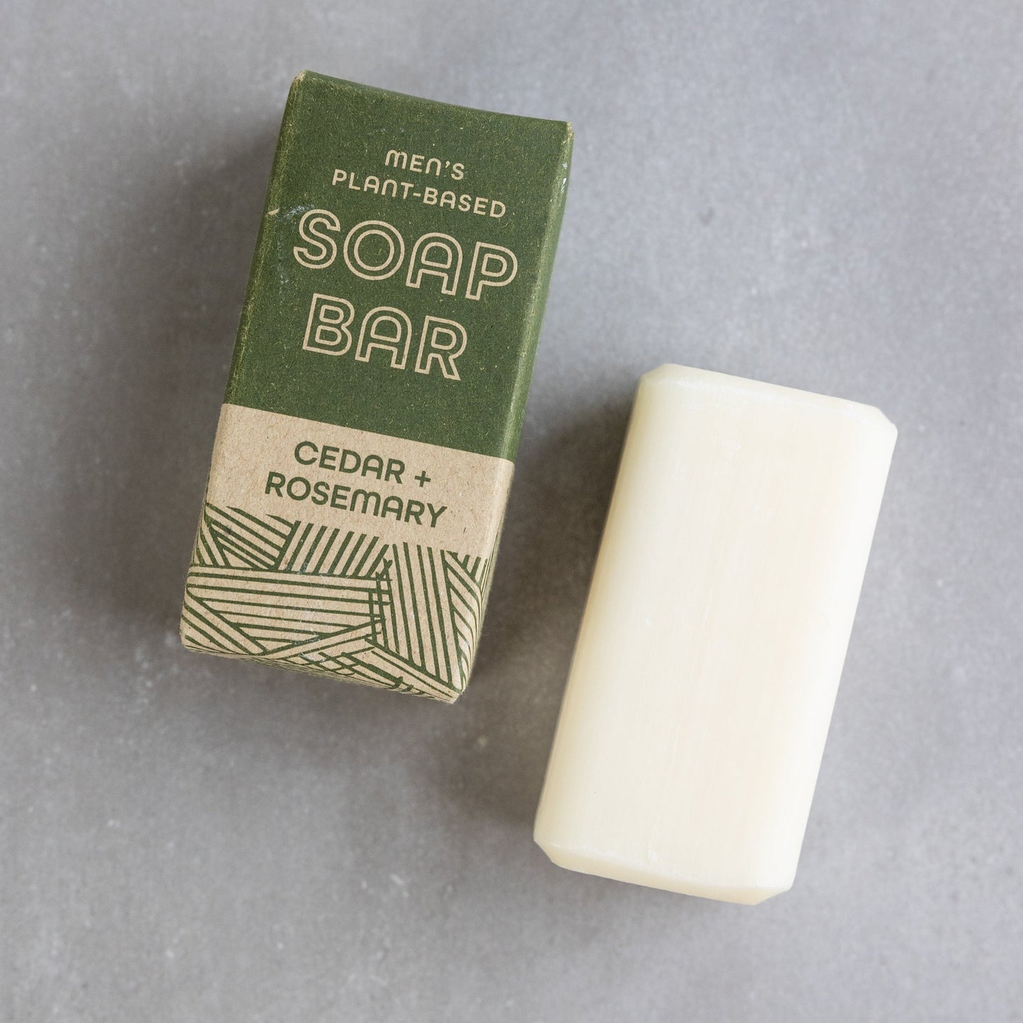 Soap man scent M/3 cedar/rosemary 6.5oz grn/tan