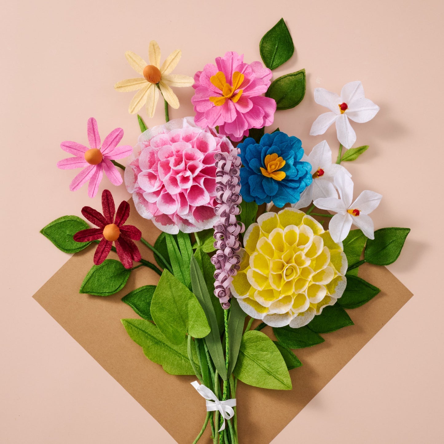 Silk Paper Cone Flowers - Cream