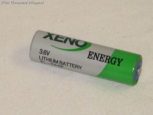 Battery 3.6V lithium f/traffic counter