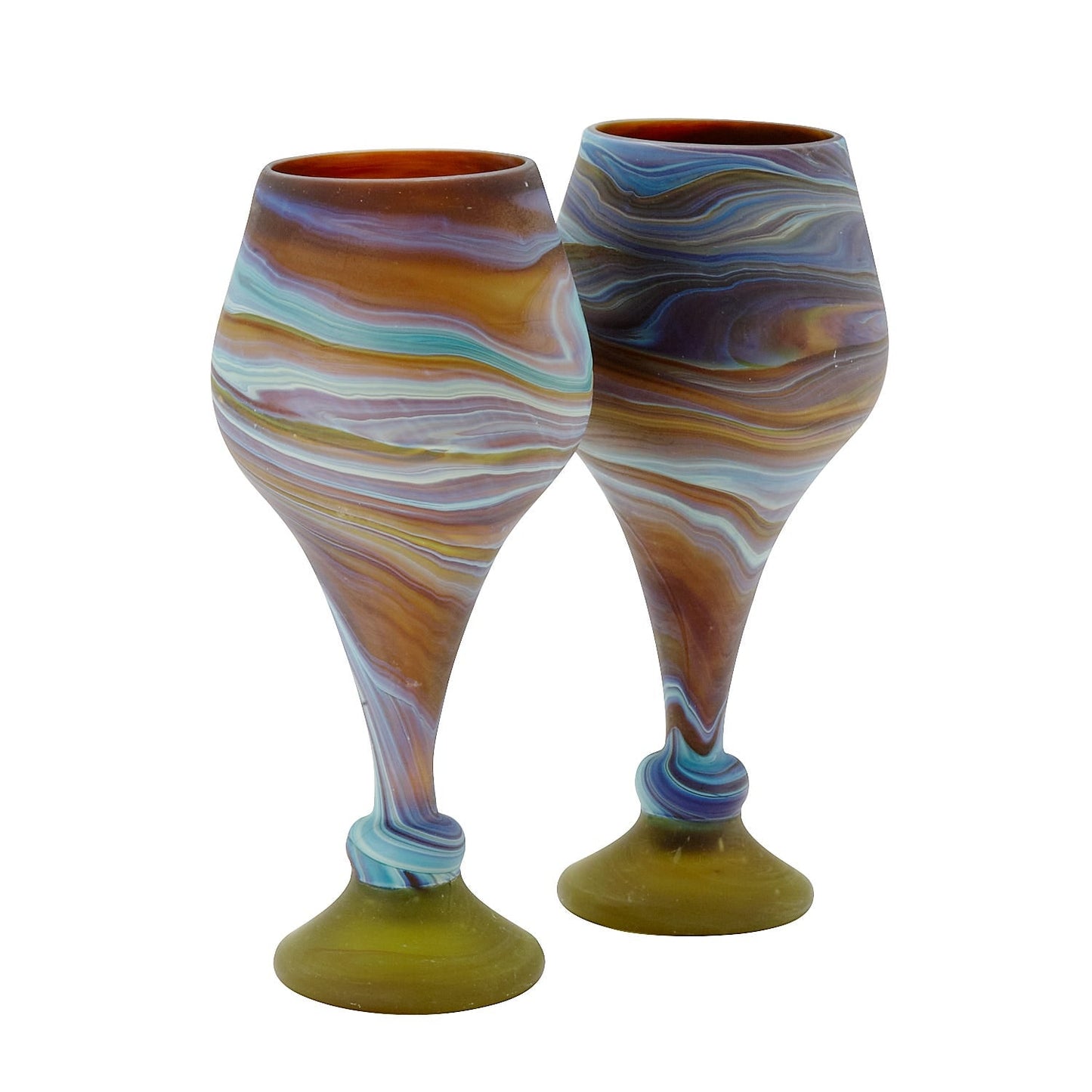 Goblet M/2 swirl glass 3Dx8 asst