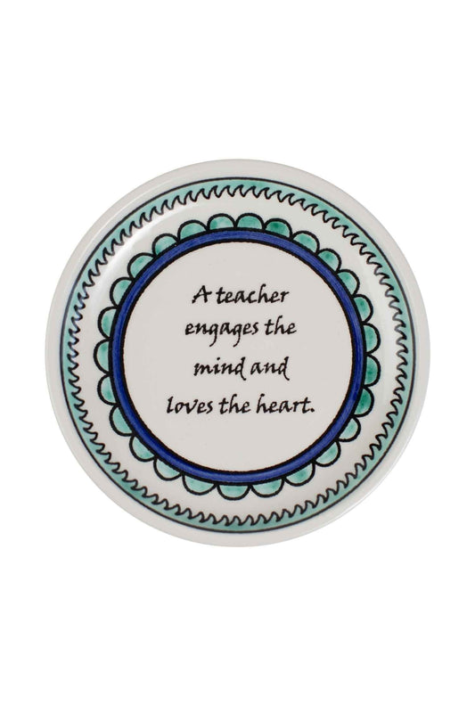 Dish Teacher quote M/2 ceramic 5D green/white/blue