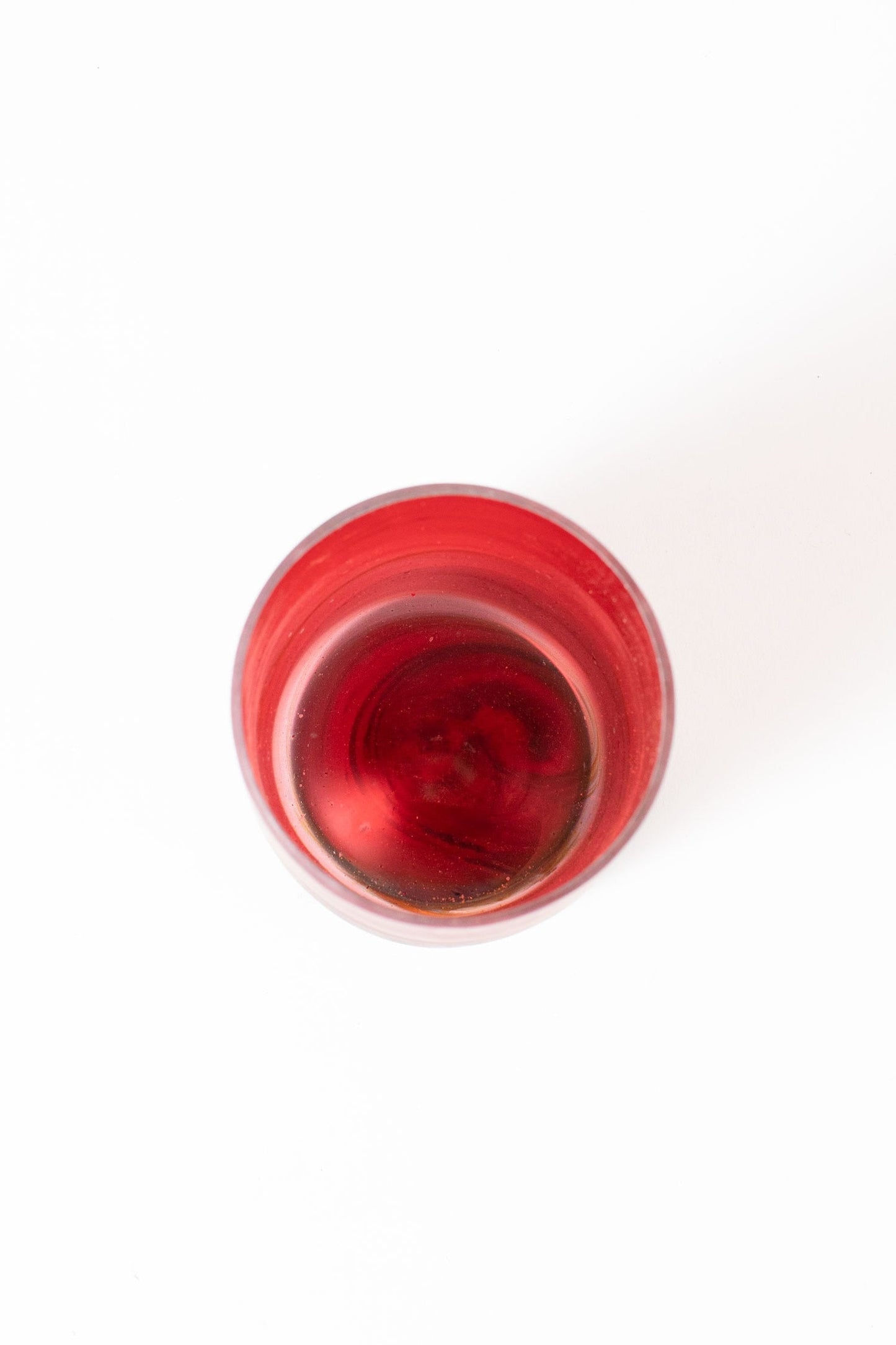 Candleholder w/sand Phoenician glass 3Dx4H red/blu