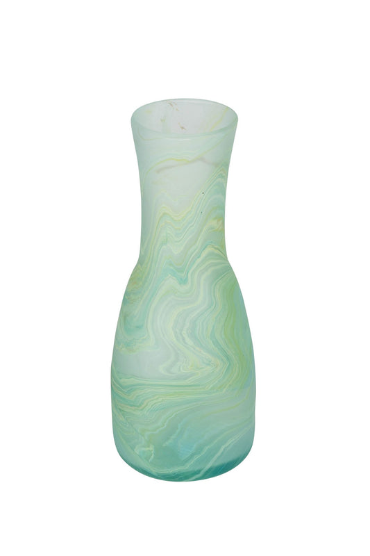 Carafe oasis Phoenician glass 4Dx11H greens