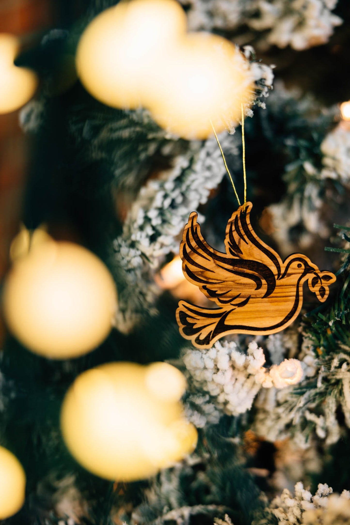 Ornament peace dove M/2 olive wood 3D nat/brn