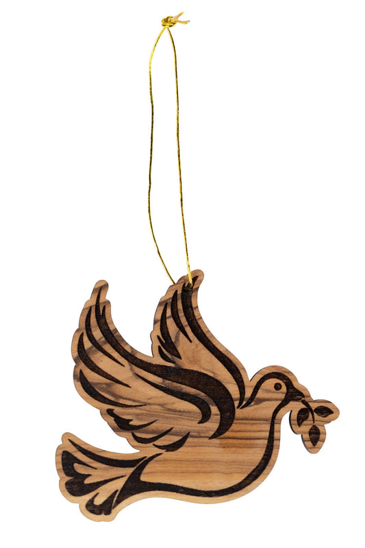 Ornament peace dove M/2 olive wood 3D nat/brn