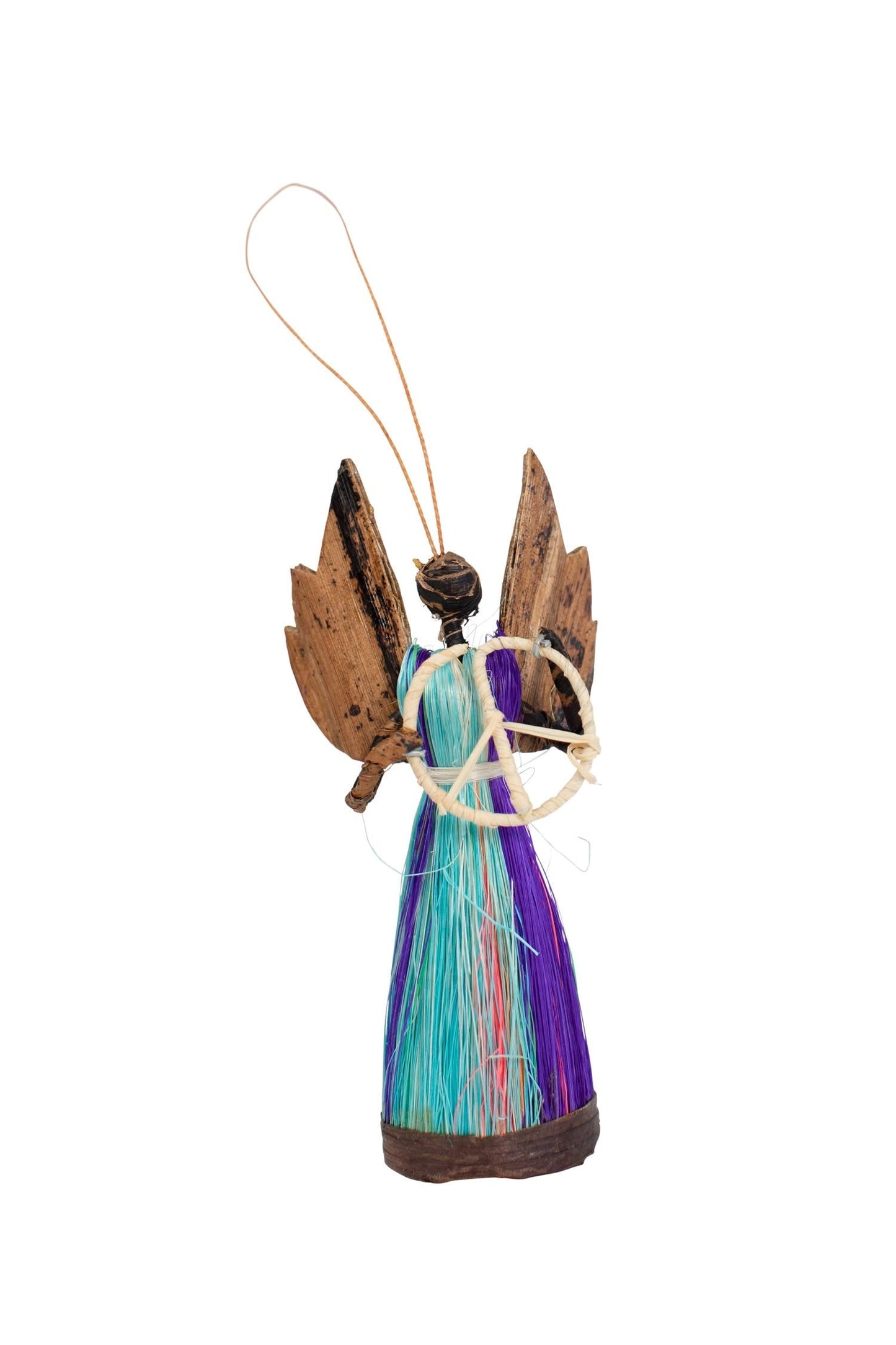 Ornament angel/peace sign M/3 b-fiber 4H nat/multi