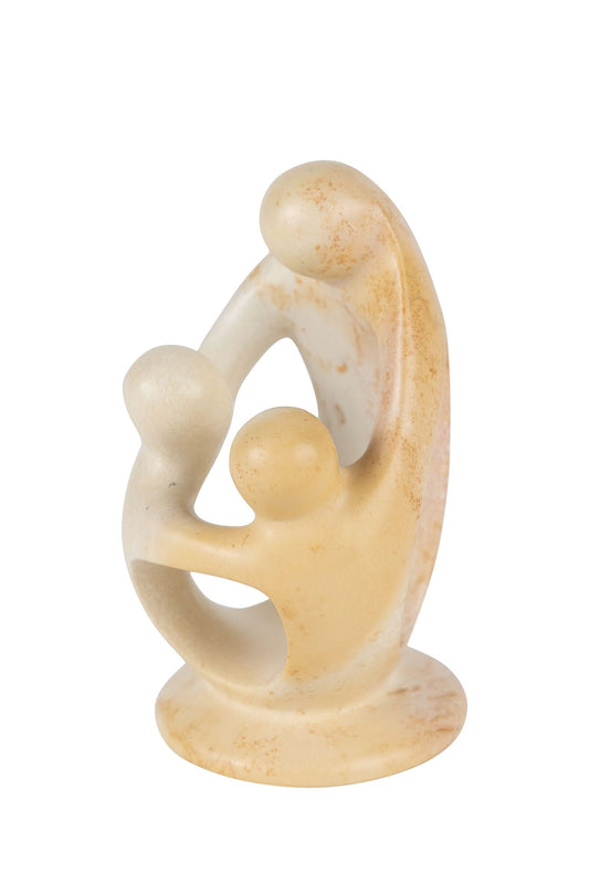 Sculpture adult/two children kisii 3Dx5H nat/asst