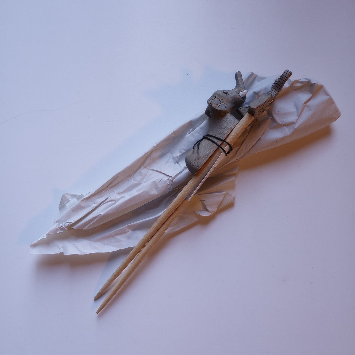 Chopsticks w/rest set elephant M/2 9L gry/nat