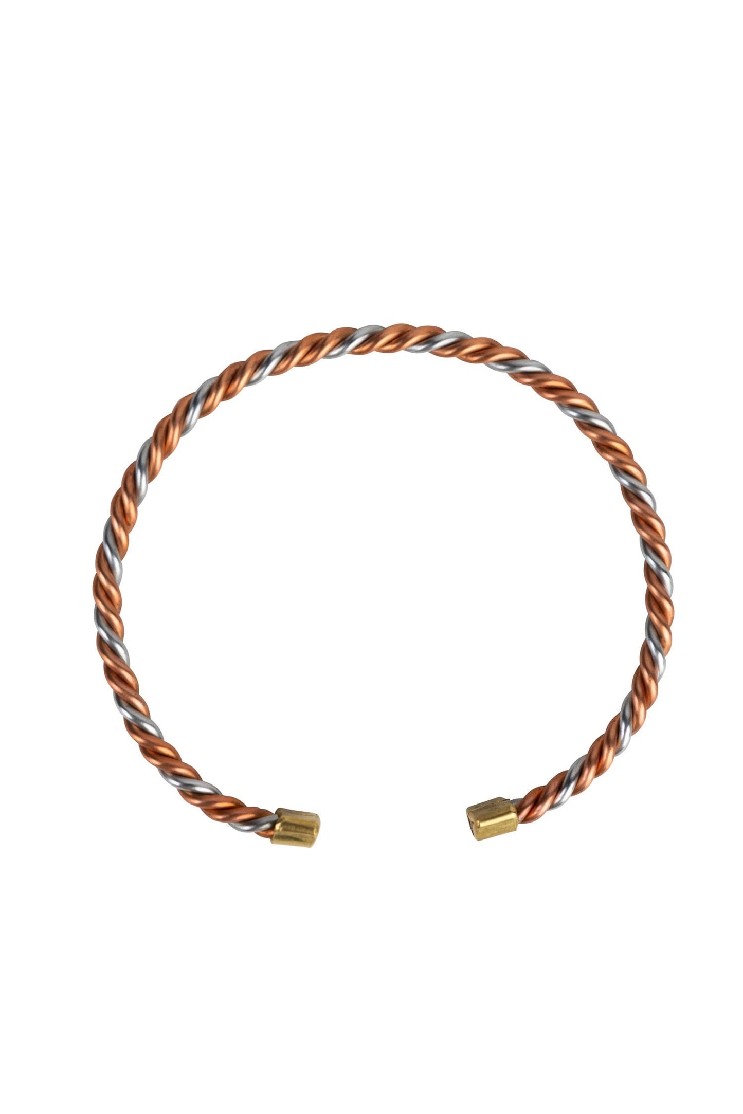 Bracelet cuff twisted copper/steel 3D copper/silv