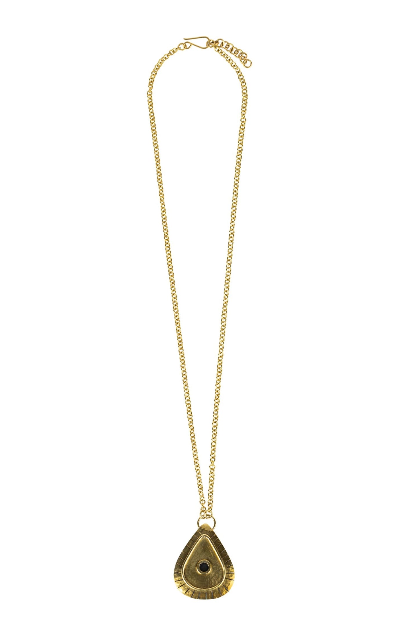Necklace teardrop Egyptian pendant brass 26L br