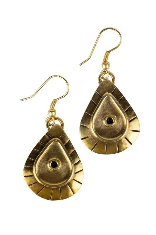 Earrings teardrop Egyptian brass 2L brass