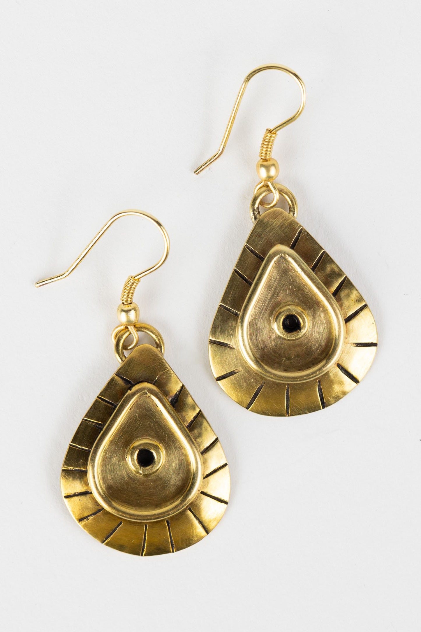 Earrings teardrop Egyptian brass 2L brass