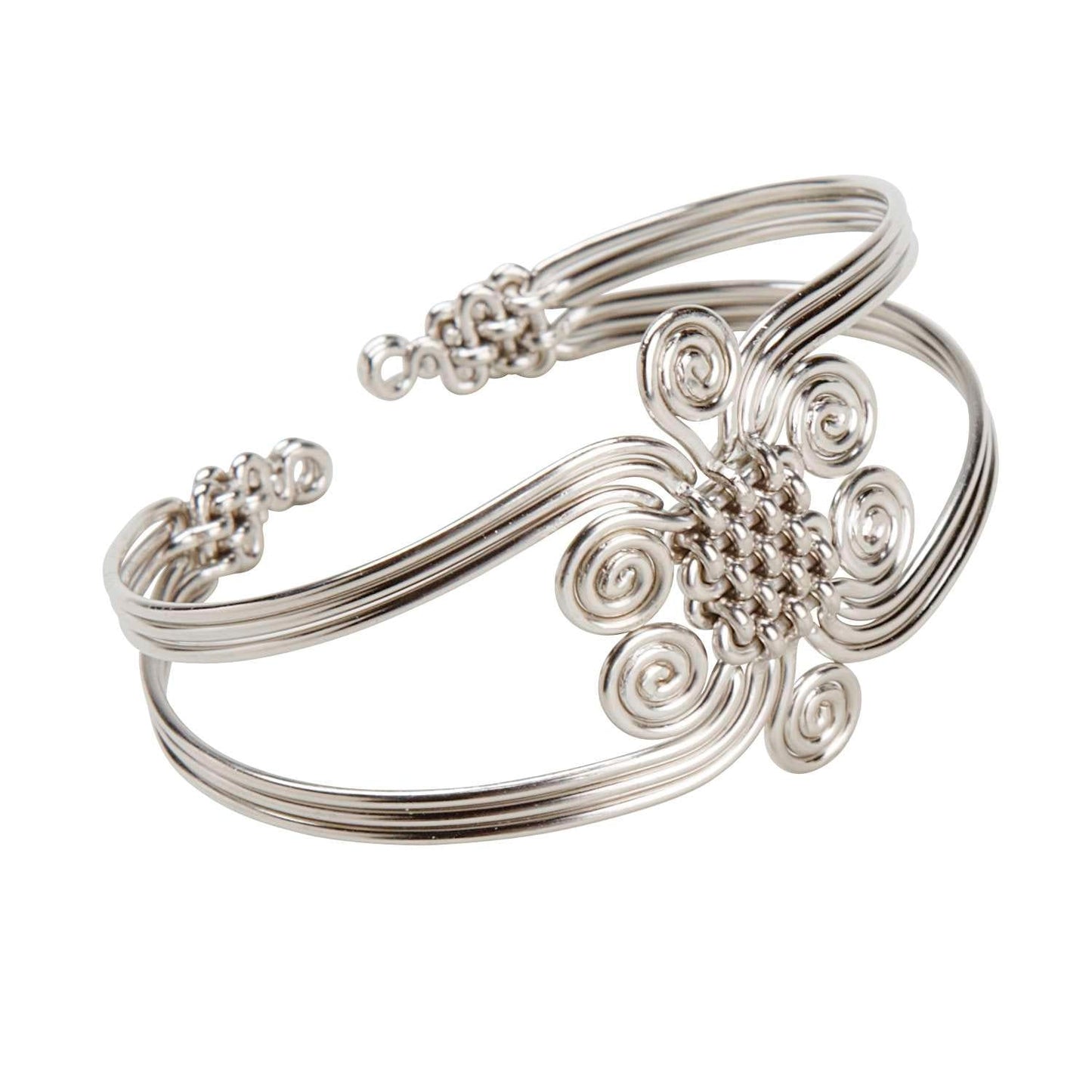 Bracelet center knot silv plated cppr
