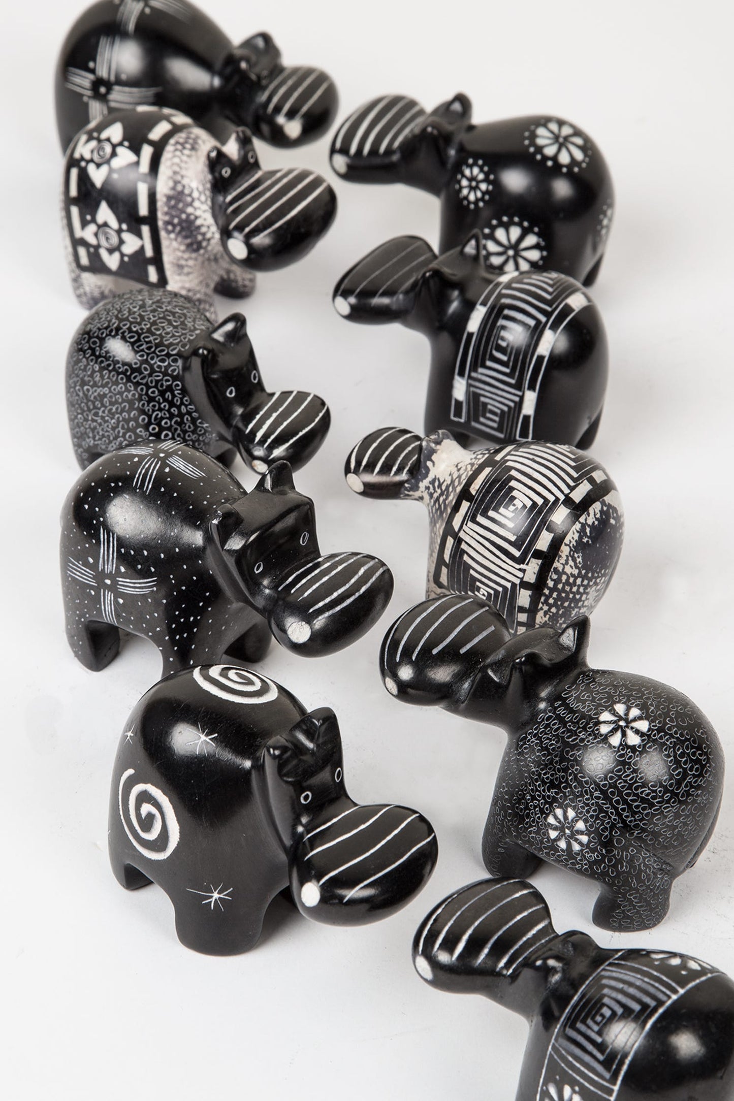 Hippo asst M/5 stn 1.5H blk/wht