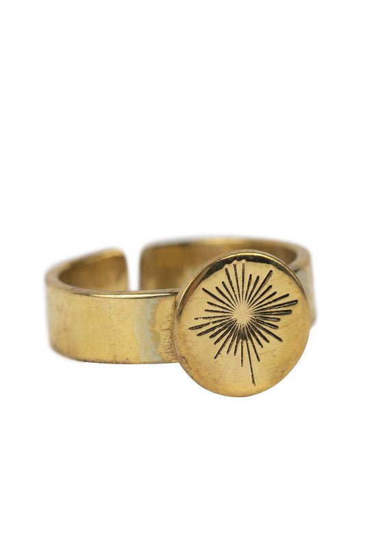 Ring cuff guiding star bombshell .4D brass
