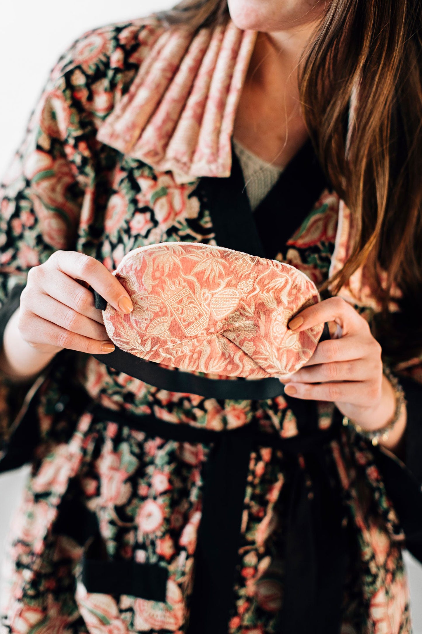 Eye mask/wrap set cotton/rice/cloves 25L peach