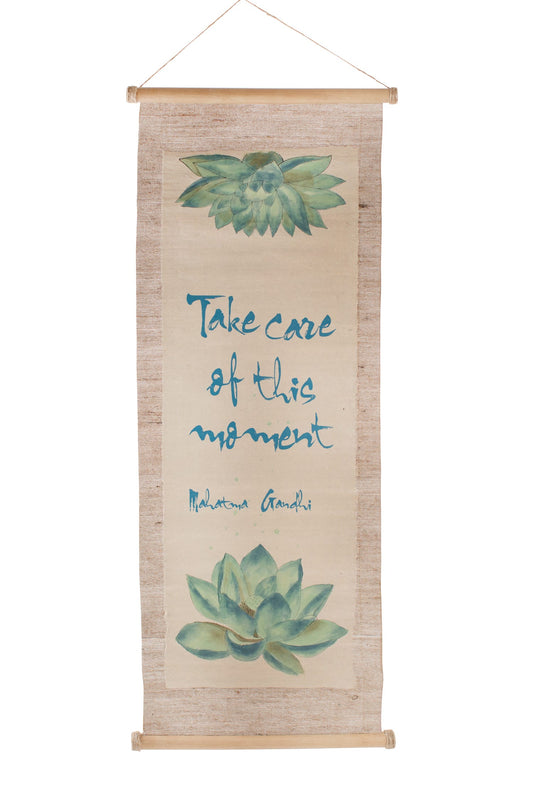 Wall hanging This Moment jute/bb 30L brn/grn