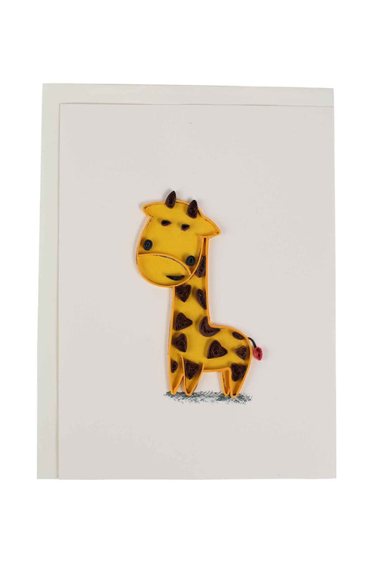 Card all occn baby giraffe M/3 quilled ppr 5x7