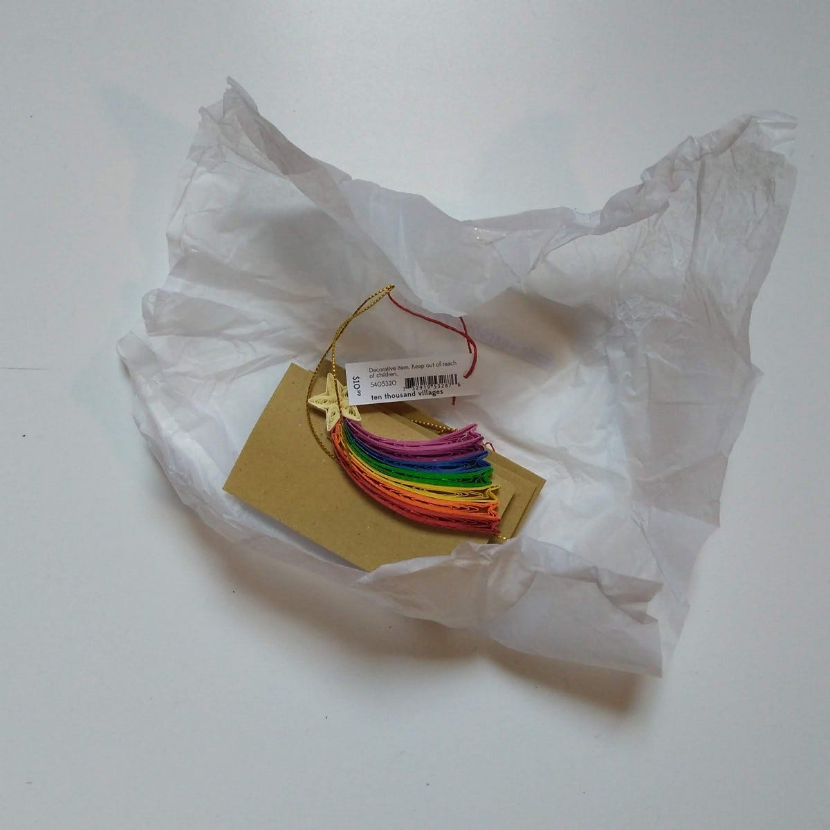 Ornament rainbow/star M/3 quilled paper 3.5L multi