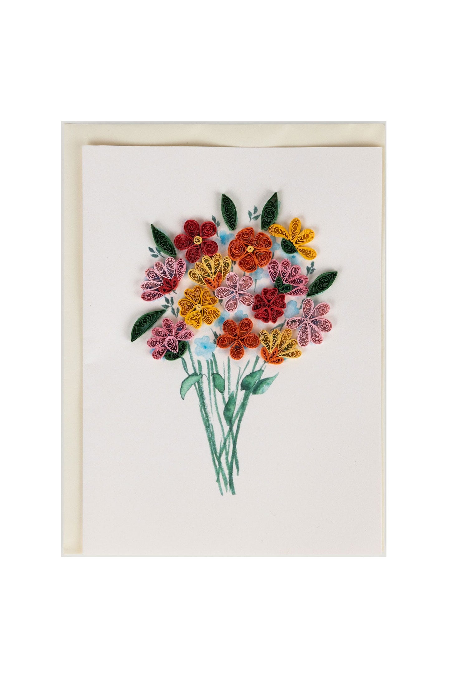 Card quilled wildflower bouquet M/3 5x7 crm/multi