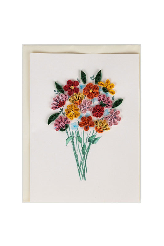 Card quilled wildflower bouquet M/3 5x7 crm/multi